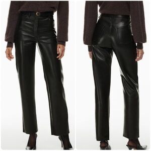 Wilfred Aritzia 'The Melina Pant' Black Vegan Leather High Rise Trousers sz 6